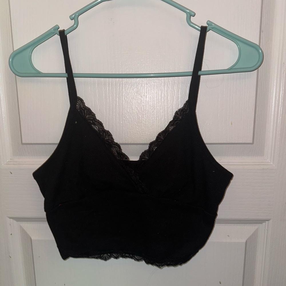 Shein Balletcore Contrast Lace Crop Top